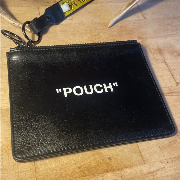 Off-White x Virgil Abloh 'Pouch' Double Pouch Zip Wristlet Clutch ! - Picture 2 of 12